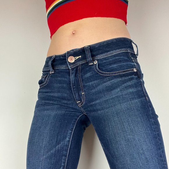 NEW American Eagle Low Rise Flare Jeans - Dark Wash - Size 0 - Picture 5 of 8